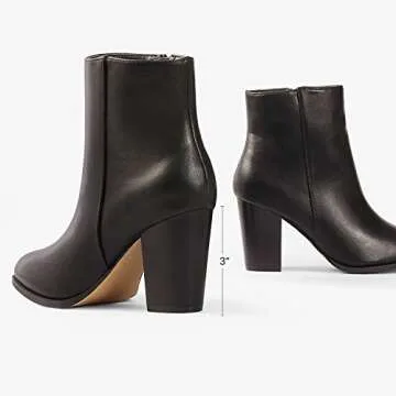 DREAM PAIRS Women's Block Heel Ankle Boots - Chic & Comfortable