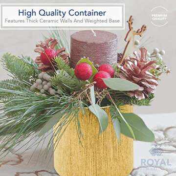 Royal Imports Flower Glass Ceramic Vase Decorative Centerpiece for Home or Wedding - Etched Cylinder...