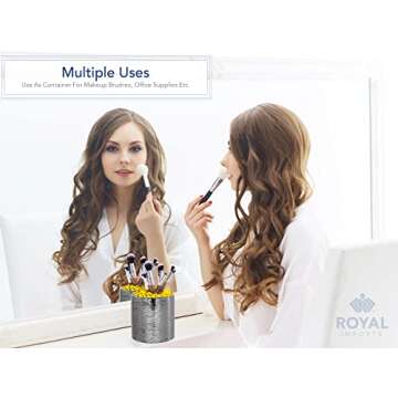 Royal Imports Flower Glass Ceramic Vase Decorative Centerpiece for Home or Wedding - Etched Cylinder Shape, 5"x5", Gold