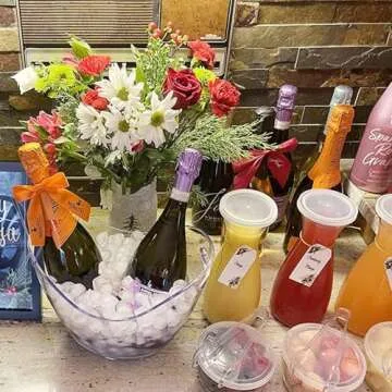 Beverage Tubs for Parties Plastic Ice Bucket for Cocktail Bar Clear Acrylic Wine Bucket with Scoops Drink Bucket Cooler for Chiller Bin for Champagne or Beer (4 L)