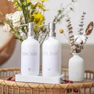 Janxin Glass Soap Dispenser Set for Modern Homes