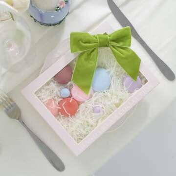 AIMUDI Apple Green Velvet Bows 4.5" Green Velvet Easter Bows Premade Bows Green Twist Tie Bows for Wreaths, Gift Basket, Spring Holiday Decor, Gift Wrapping, Swag, Wedding Decor - 12 PCs