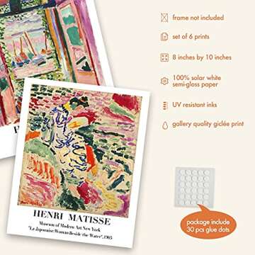 InSimSea Wall Art Prints Poster Master Artist Wall Art Prints, Matisse Posters for Room Aesthetic, A...