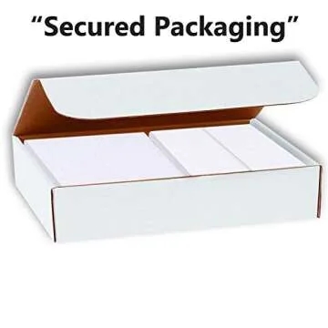 Hamilco White Linen Cards and Envelopes - Flat 5" x 7" Cardstock Paper 80lb Cover 100 Pack