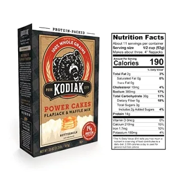 Kodiak Cakes Protein Pancake Power Cakes, Flapjack and Waffle Baking Mix, 20 Buttermilk 60 Ounce (Pack of 3)