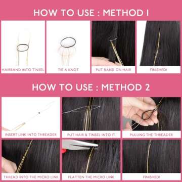 WENNALIFE Hair Tinsel Kit 1200 Strands for Glam Style