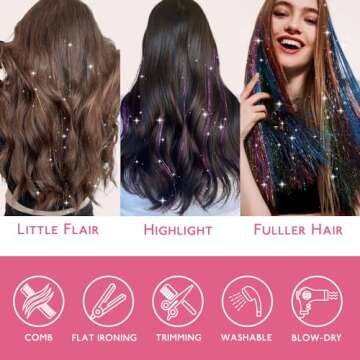 WENNALIFE Hair Tinsel Kit 1200 Strands for Glam Style
