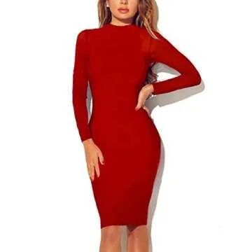Mokoru Women's Long Sleeve Bodycon Midi Dress