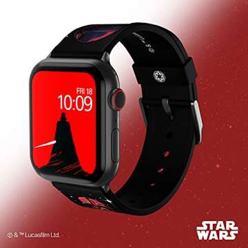Star Wars - Darth Vader Smartwatch Band - Officially Licensed, Compatible with Every Size & Series of Apple Watch (watch not included)