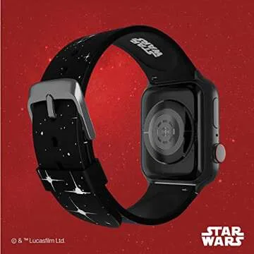 Star Wars - Darth Vader Smartwatch Band - Officially Licensed, Compatible with Every Size & Series of Apple Watch (watch not included)