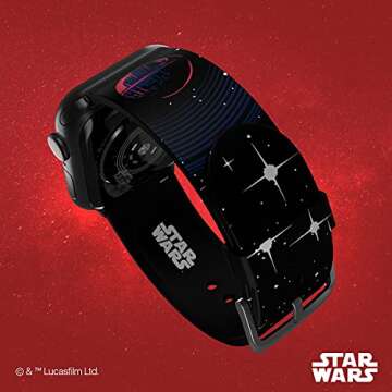 Star Wars - Darth Vader Smartwatch Band - Officially Licensed, Compatible with Every Size & Series of Apple Watch (watch not included)