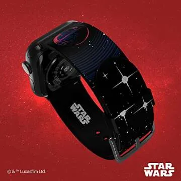 Star Wars - Darth Vader Smartwatch Band - Officially Licensed, Compatible with Every Size & Series of Apple Watch (watch not included)