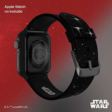 Star Wars - Darth Vader Smartwatch Band - Officially Licensed, Compatible with Every Size & Series of Apple Watch (watch not included)