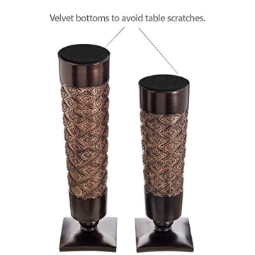 Creative Scents Dublin Brown Candle Holder Set - 2 Pack