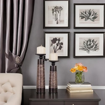 Creative Scents Dublin Brown Candle Holder Set - 2 Pack