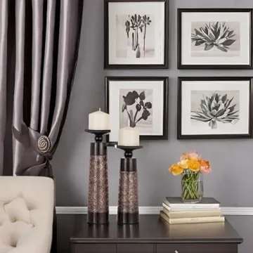 Creative Scents Dublin Brown Candle Holder Set - 2 Pack