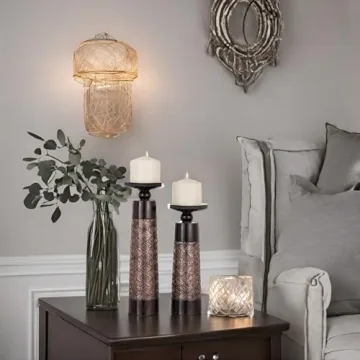Creative Scents Dublin Brown Candle Holder Set - 2 Pack