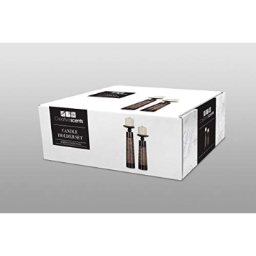 Creative Scents Dublin Brown Candle Holder Set - 2 Pack