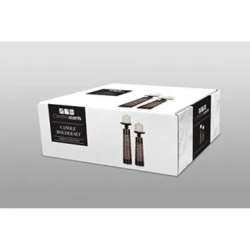 Creative Scents Dublin Brown Candle Holder Set - 2 Pack