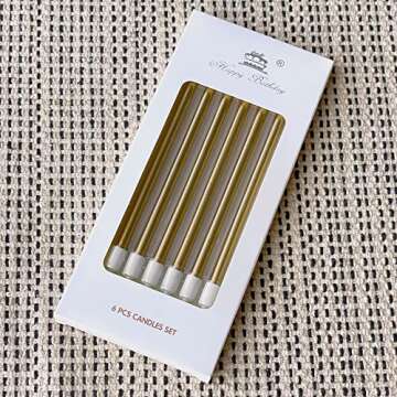 Champagne Gold Cake Candles - Perfect for All Occasions