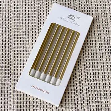 Champagne Gold Cake Candles - Perfect for All Occasions