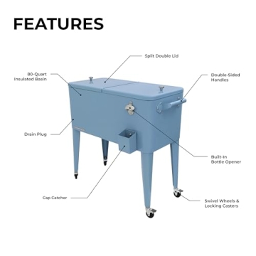Permasteel 80-Qt Classic Outdoor Cooler with Retro Style
