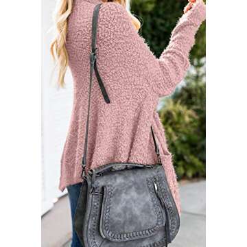 Dokotoo Womens Winter Ladies Open Front Long Sleeve Chunky Knitted Oversized High Low Irregular Hem ...