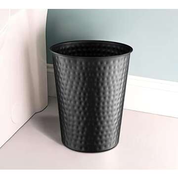 Monarch Abode 20128 Hand Hammered Metal Wastebasket Trash Can for Home Office and Bedroom - Decorati...