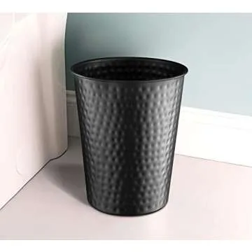 Monarch Abode 20128 Hand Hammered Metal Wastebasket Trash Can for Home Office and Bedroom - Decorati...