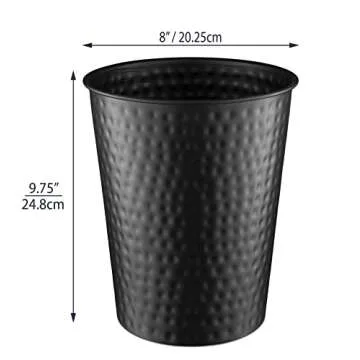 Stylish Hand Hammered Metal Wastebasket for Home Office
