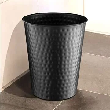 Stylish Hand Hammered Metal Wastebasket for Home Office