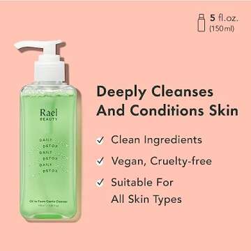 Rael Skin Care, Facial Cleanser - Oil to Foam, Gentle Foaming Face Wash, Korean Skincare, All Skin T...