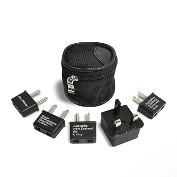 Ceptics International Worldwide Travel Plug Adapter 5 Piece Set, Great for Cell Phones, Battery Char...