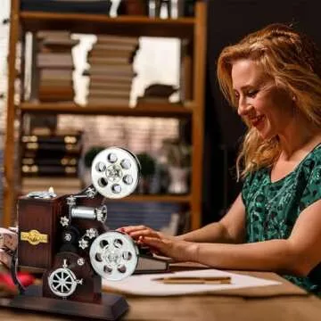 POPgifts Movie Projector Music Box,Mini Antique Vintage Craft Music Box Plays Tune for Elise Christm...