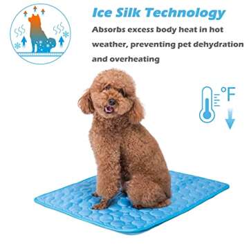 Faith Force Pet Cooling Mat - Ice Silk Cooling Mat for Dogs & Cats, Portable & Washable Pet Cooling ...