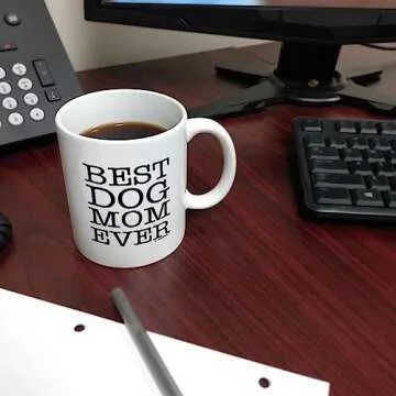 ThisWear Dog Lover Gifts Best Dog Mom Ever Pet Owner Rescue Gift 11oz Ceramic Coffee Mug Tea Cup White