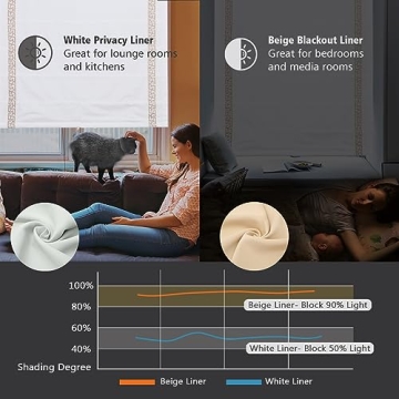 Elegant Cordless Roman Shades for Blackout & Light Filtering