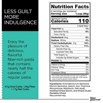 Fiber Gourmet Low-Calorie Pasta Variety Pack