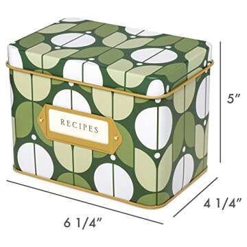 Jot & Mark Decorative Recipe Tin Box for Recipe Cards