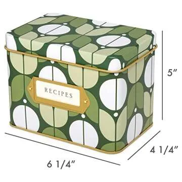 Jot & Mark Decorative Recipe Tin Box for Recipe Cards