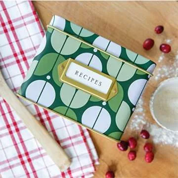 Jot & Mark Decorative Recipe Tin Box for Recipe Cards