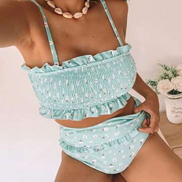 Shop ZESICA Floral High Waist Bikini Swimsuit for Summer Fun
