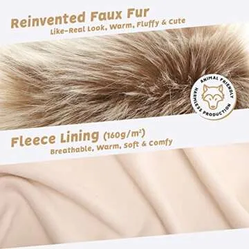 Futrzane Classic Cuffs - Faux Fur Cuffs for Wrists - Womens Coats Furry Warmers (Light Brown Classic)