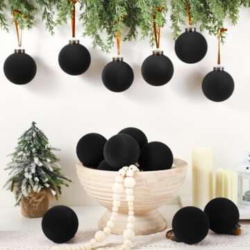 Elegant Liliful Velvet Christmas Balls - 15 Pcs Bulk Ornaments