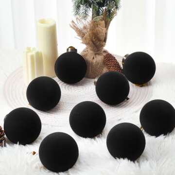 Elegant Liliful Velvet Christmas Balls - 15 Pcs Bulk Ornaments