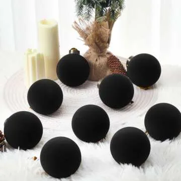 Elegant Liliful Velvet Christmas Balls - 15 Pcs Bulk Ornaments