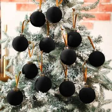 Elegant Liliful Velvet Christmas Balls - 15 Pcs Bulk Ornaments