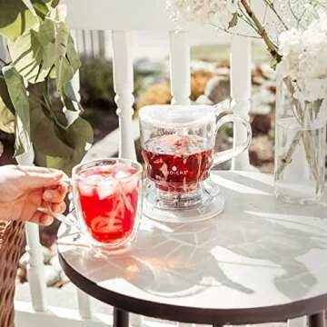 GROSCHE Aberdeen Tea Infuser Teapot - BPA-Free, Drip-Free Design | 17.7 oz | Easy Brew & Clean