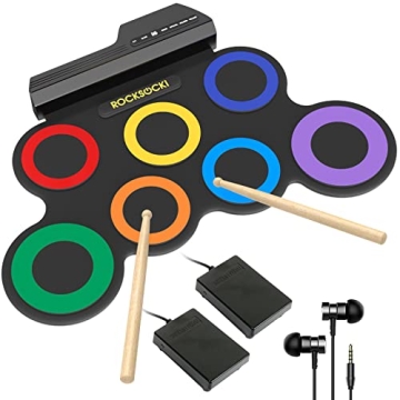ROCKSOCKI 7-Pad Kids Electric Drum Set with Headphones
