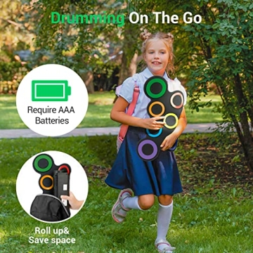 ROCKSOCKI 7-Pad Kids Electric Drum Set with Headphones